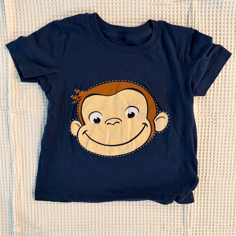 Kids Navy Blue Monkey Graphic T-Shirt